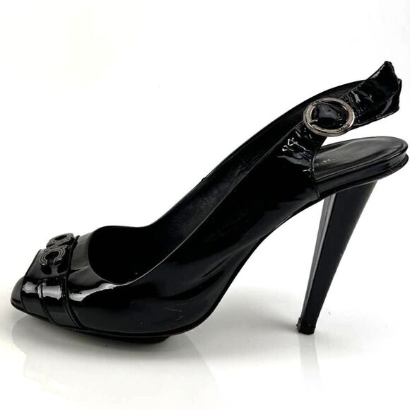 Pre-Loved C.N.C Costume National Women Black Heels Open Toe Sandals EU 39 - Picture 7 of 9